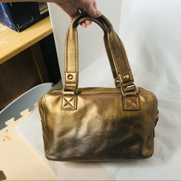 Michael Michael Kors sunburst gold/brass satchel - Picture 8 of 11